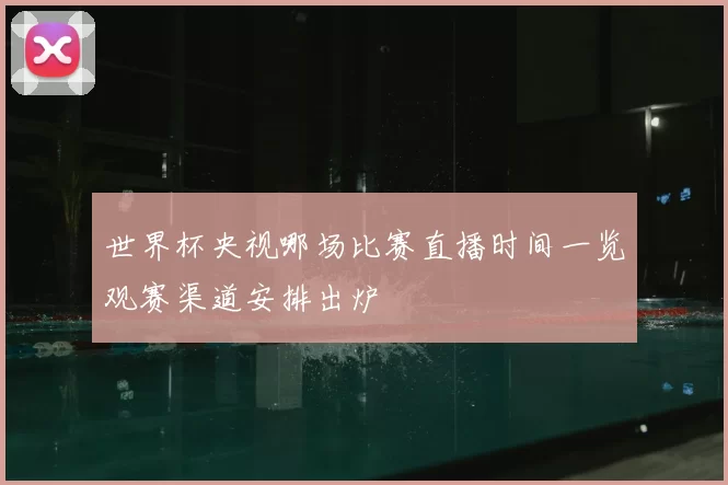 世界杯央视哪场比赛直播时间一览观赛渠道安排出炉